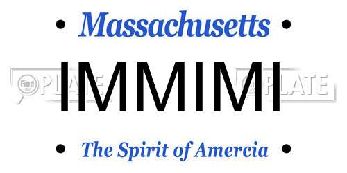 IMMIMI Massachusetts License Plate