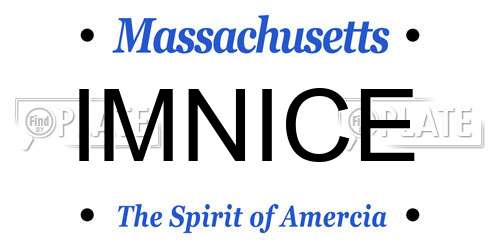 IMNICE Massachusetts License Plate