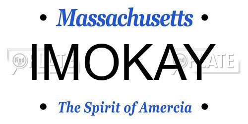 IMOKAY Massachusetts License Plate
