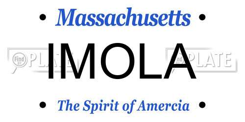 IMOLA Massachusetts License Plate