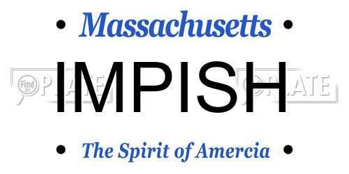 IMPISH Massachusetts License Plate
