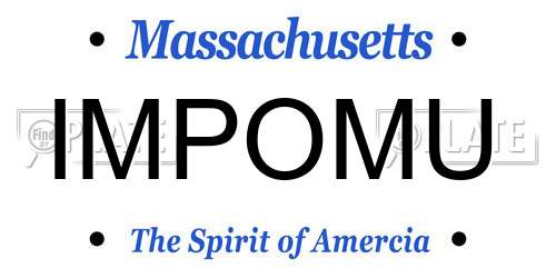 IMPOMU Massachusetts License Plate