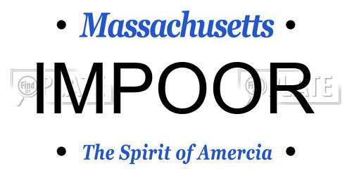 IMPOOR Massachusetts License Plate