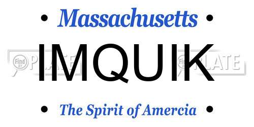 IMQUIK Massachusetts License Plate