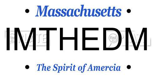 IMTHEDM Massachusetts License Plate