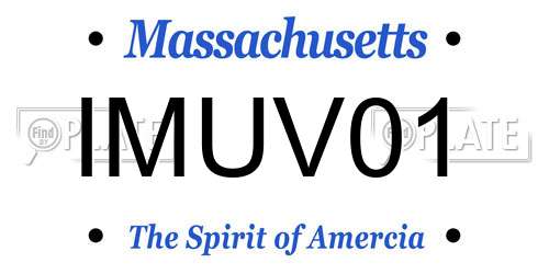 IMUV01 Massachusetts License Plate