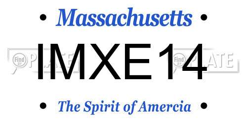 IMXE14 Massachusetts License Plate