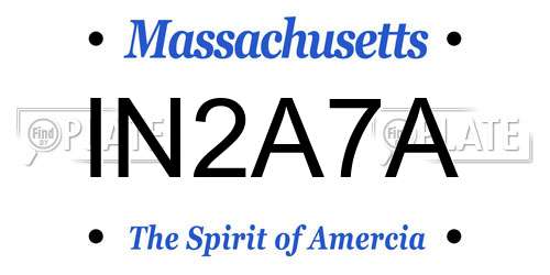 IN2A7A Massachusetts License Plate