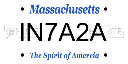 IN7A2A Massachusetts License Plate