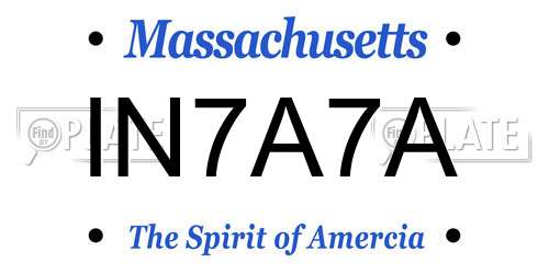 IN7A7A Massachusetts License Plate