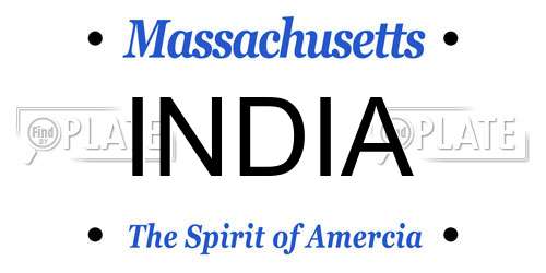 INDIA Massachusetts License Plate