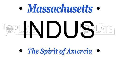 INDUS Massachusetts License Plate