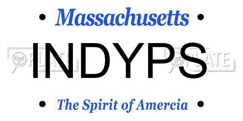 INDYPS Massachusetts License Plate