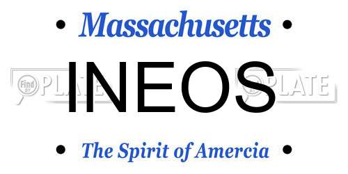 INEOS Massachusetts License Plate