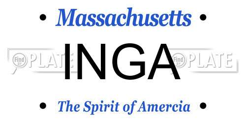 INGA Massachusetts License Plate