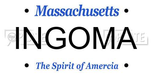 INGOMA Massachusetts License Plate