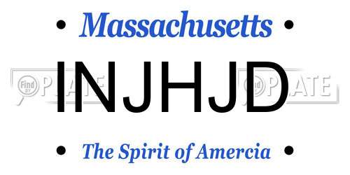 INJHJD Massachusetts License Plate