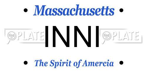 INNI Massachusetts License Plate