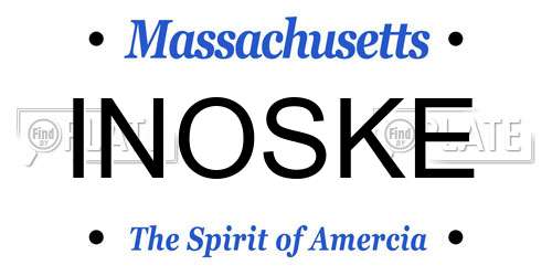 INOSKE Massachusetts License Plate