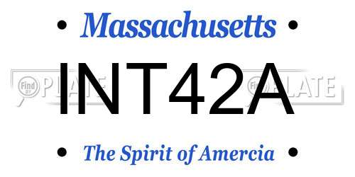 INT42A Massachusetts License Plate