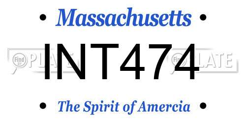 INT474 Massachusetts License Plate