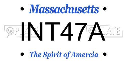INT47A Massachusetts License Plate