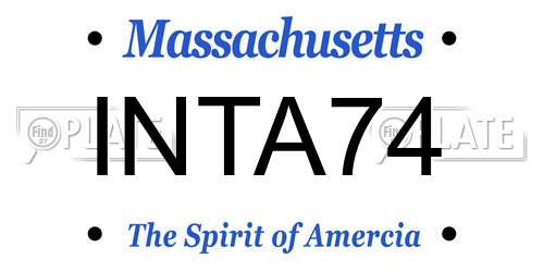 INTA74 Massachusetts License Plate
