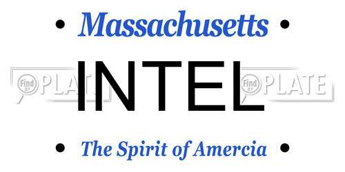 INTEL Massachusetts License Plate