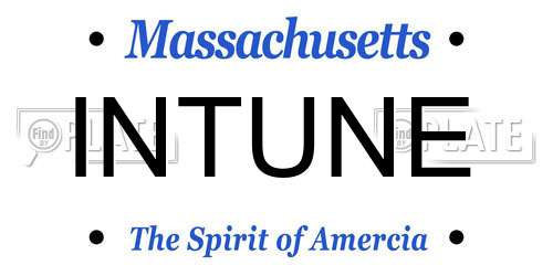 INTUNE Massachusetts License Plate