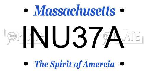 INU37A Massachusetts License Plate