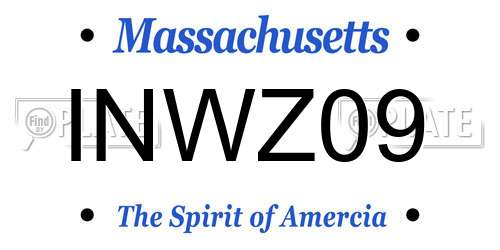 INWZ09 Massachusetts License Plate