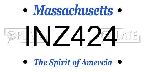 INZ424 Massachusetts License Plate