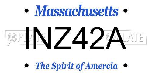 INZ42A Massachusetts License Plate