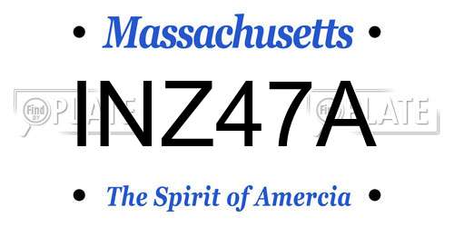 INZ47A Massachusetts License Plate
