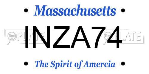 INZA74 Massachusetts License Plate