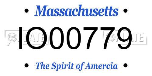 IO00779 Massachusetts License Plate