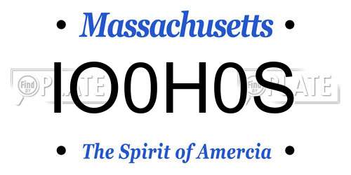 IO0H0S Massachusetts License Plate