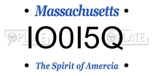 IO0I5Q Massachusetts License Plate
