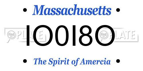 IO0I8O Massachusetts License Plate