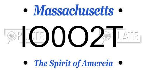 IO0O2T Massachusetts License Plate