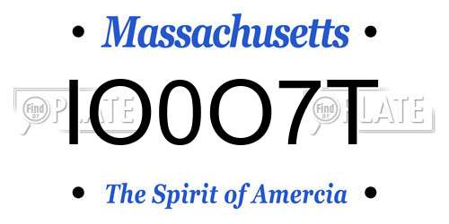 IO0O7T Massachusetts License Plate