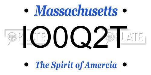 IO0Q2T Massachusetts License Plate