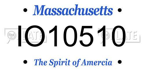 IO10510 Massachusetts License Plate