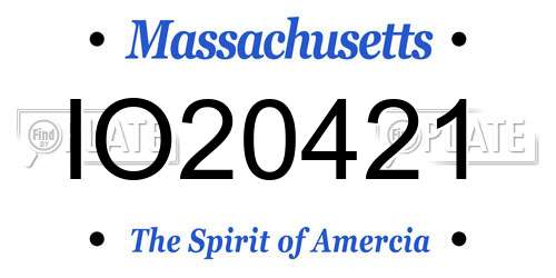 IO20421 Massachusetts License Plate