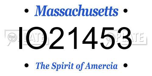 IO21453 Massachusetts License Plate