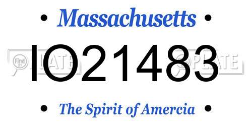 IO21483 Massachusetts License Plate