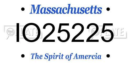 IO25225 Massachusetts License Plate