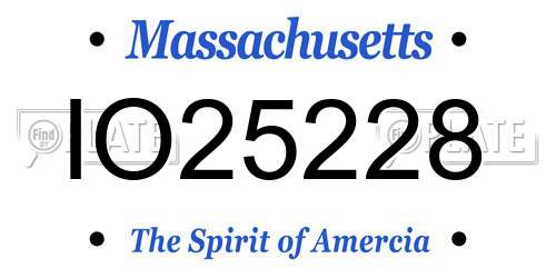 IO25228 Massachusetts License Plate