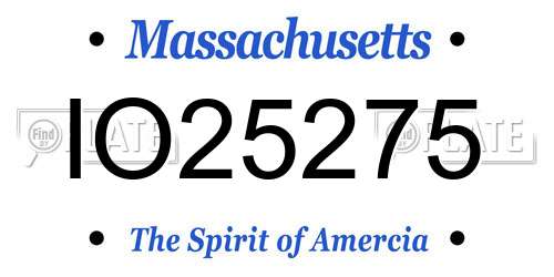 IO25275 Massachusetts License Plate