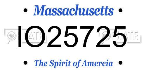 IO25725 Massachusetts License Plate